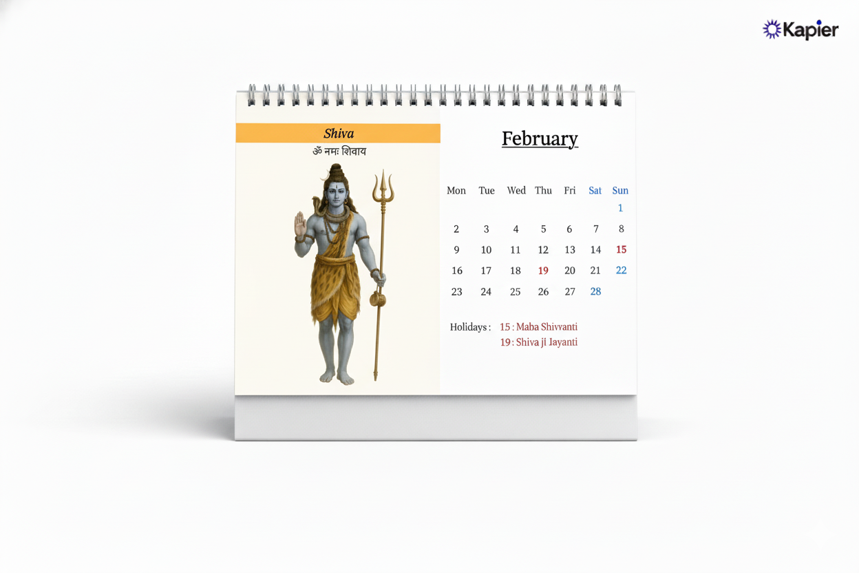 Hindu Gods - Calendar 2026