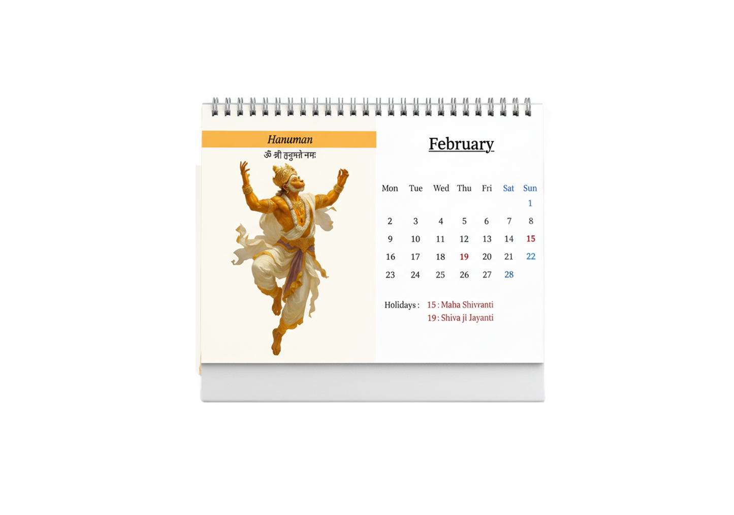Hindu Gods - Calendar 2026